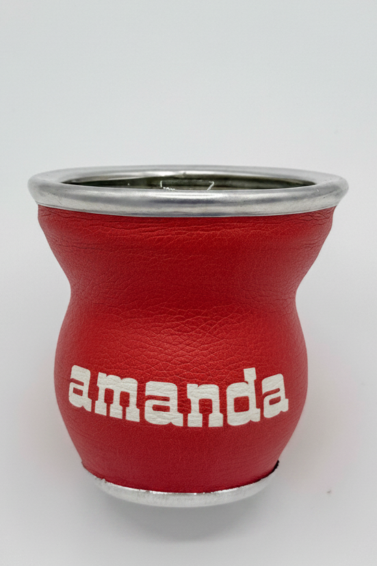Amanda Glass in Leather Gourd (Medium RED) 150ml