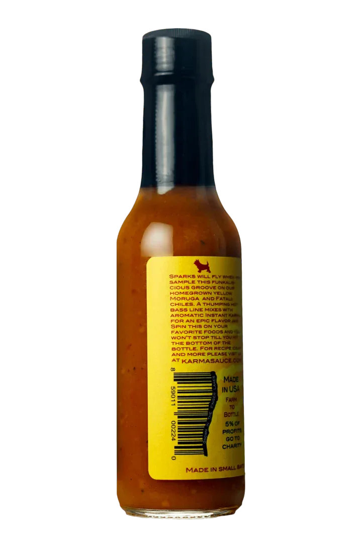Karma Sauce Funken Yellow - Yellow Moruga Edition Hot Sauce 5oz (148ml) - Chile Mojo