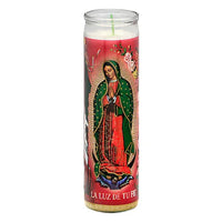 Mexican Candle - Virgin of Guadalupe RED - Chile Mojo