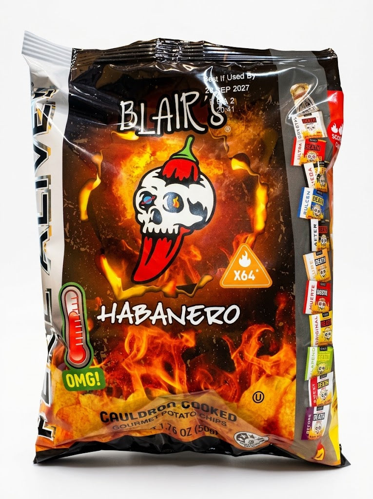 Blairs Habanero Gourmet Potato Chips 1.76oz. (50g)