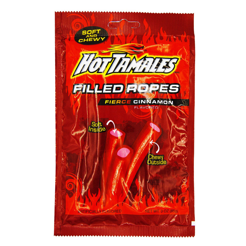 Hot Tamales Fierce Cinnamon Filled Licorice Ropes 85gm