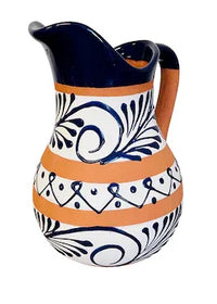 Mexican Ceramic Water Pitcher - Jarra de Ceramica Decorada - Chile Mojo