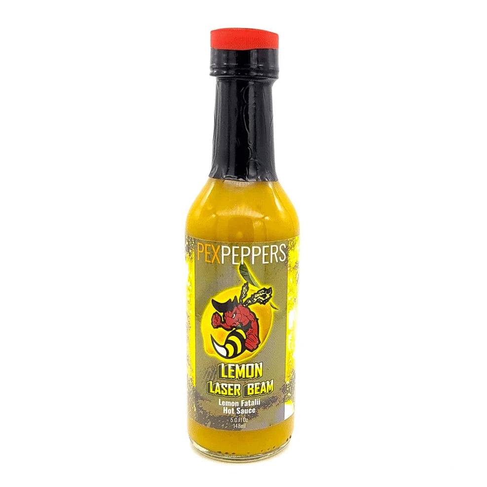 PexPeppers Lemon Laser Beam Fatalii Hot Sauce 5oz (148ml)