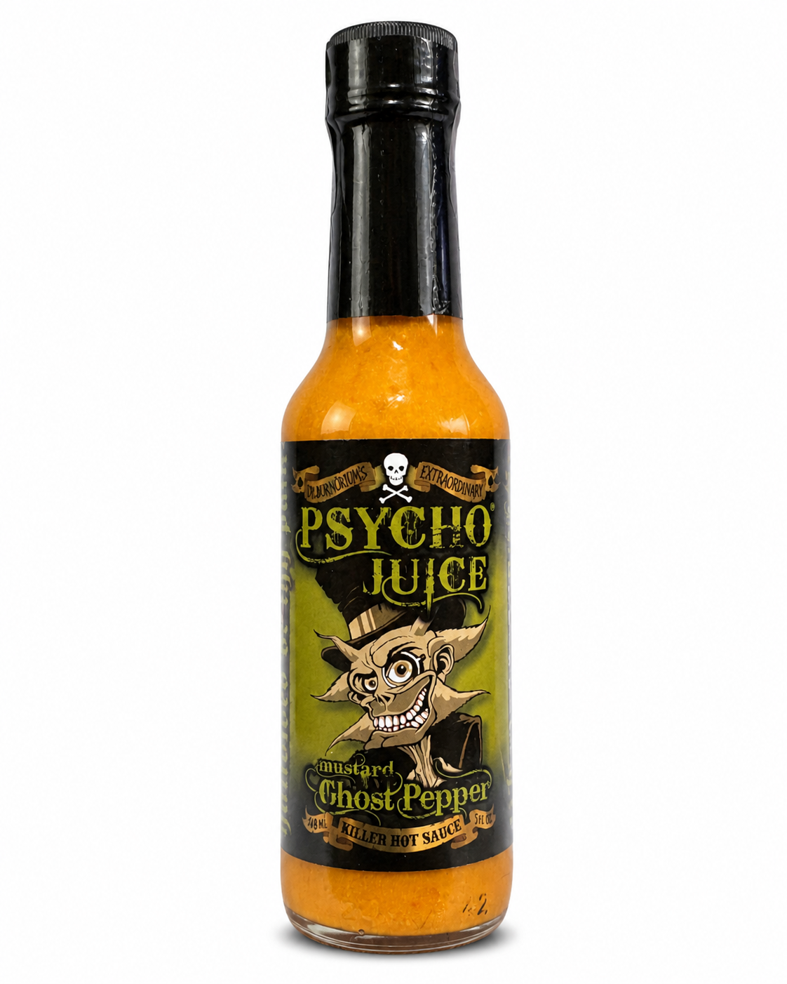 Psycho Juice Mustard Ghost Pepper Killer Hot Sauce 5oz. (148ml)