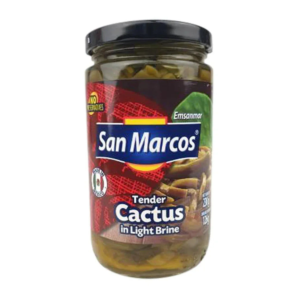 San Marcos Nopal Cactus in light brine 230gm JAR - Chile Mojo