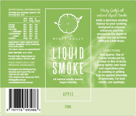Misty Gully Apple liquid smoke 200ml