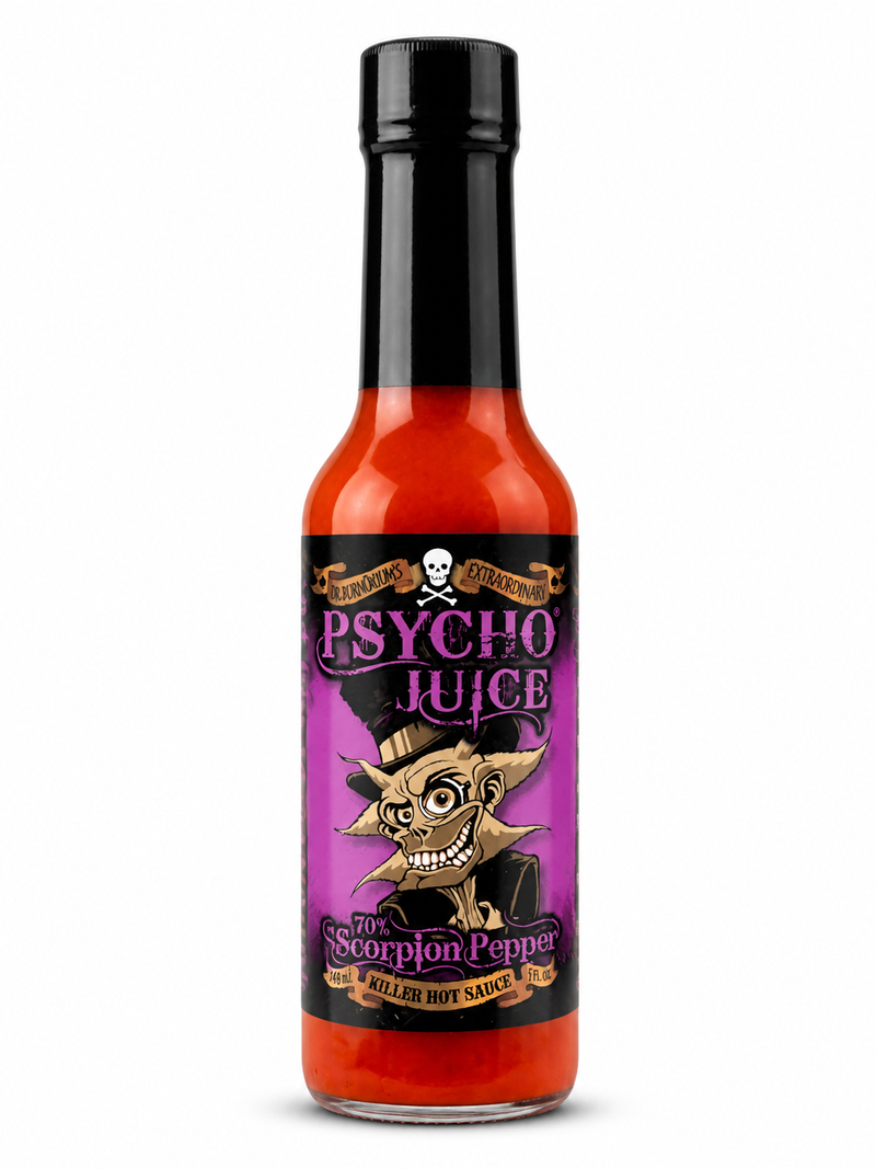 Psycho Juice 70% Scorpion Pepper Killer Hot Sauce 5oz. (148ml)
