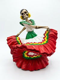Day of the Dead Dancing Senorita in Red Dress