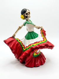 Day of the Dead Dancing Senorita in Red Dress