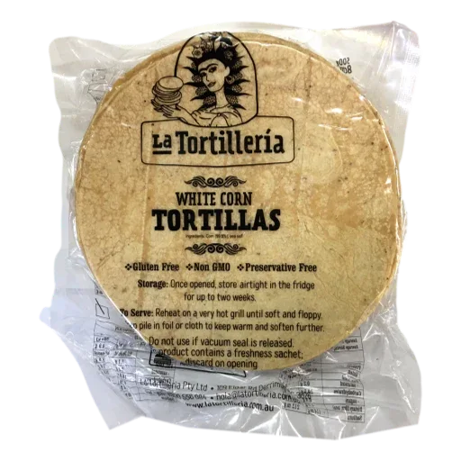 La Tortilleria Corn Tortillas 20cm (8in) 1kg - approx 25 - Chile Mojo