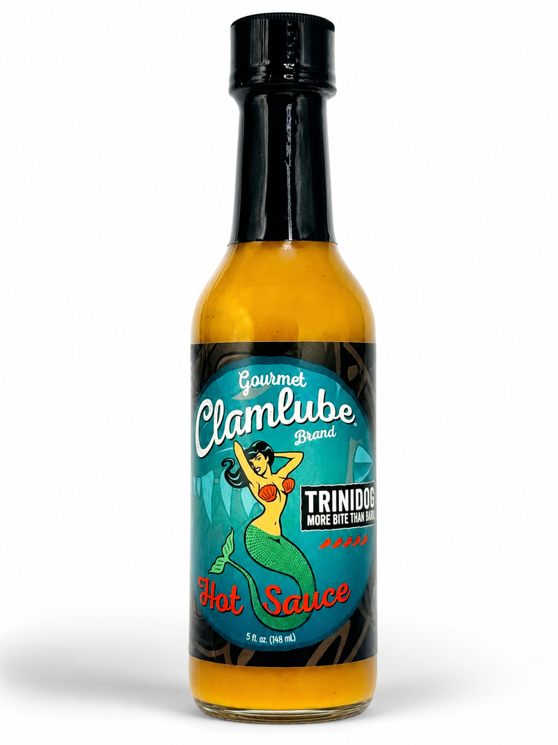 Gourmet Clamlube Trinidog. More bite than bark! Hot Sauce 148ml (5oz.)