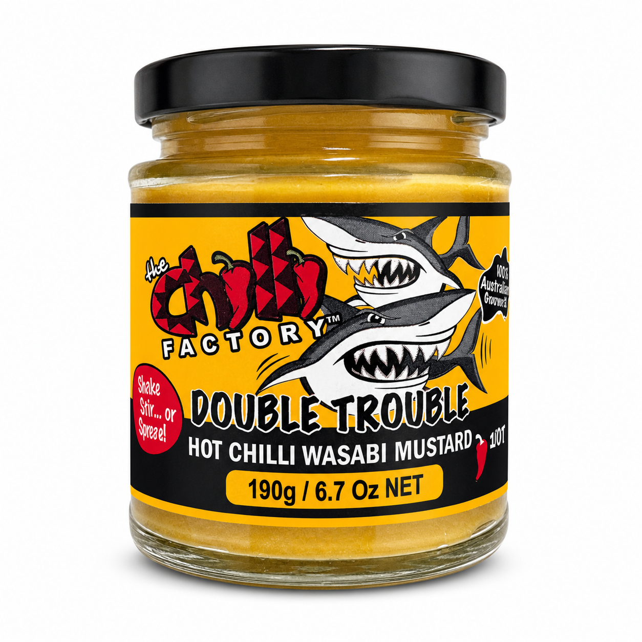 Chilli Factory Double Trouble Hot Chilli Wasabi Mustard 190g
