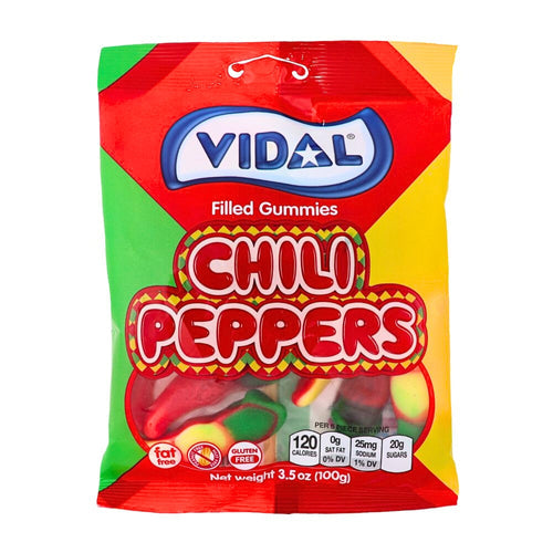 Vidal Hot Chili Pepper Filled Gummies 100gm