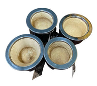 Natural Leather Metal Rimmed Yerba Mate Gourd - Chile Mojo