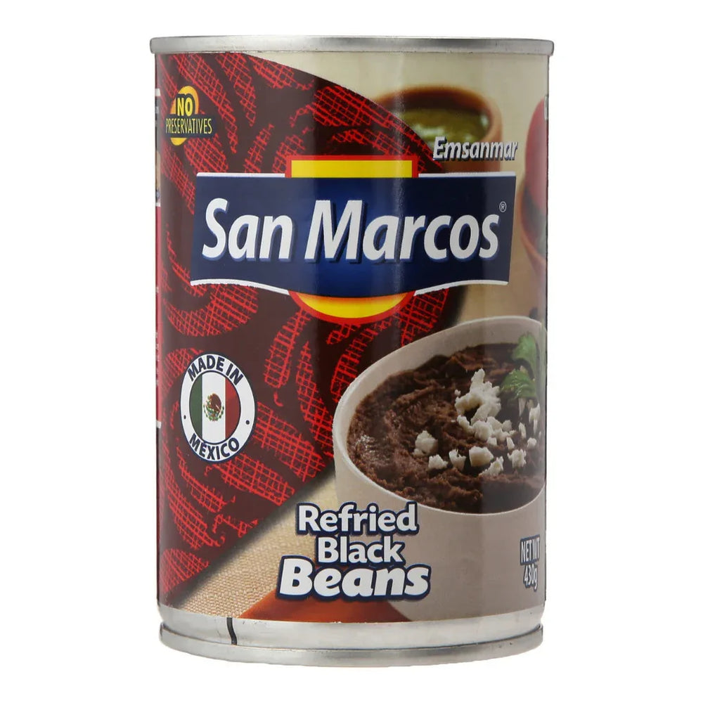 Beans San Marcos Black Refried 430gm - Chile Mojo