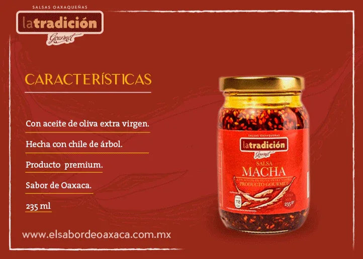 La Tradicion Salsa Macha de Oaxaca with pumkin and sesame seeds 235gm - - Chile Mojo