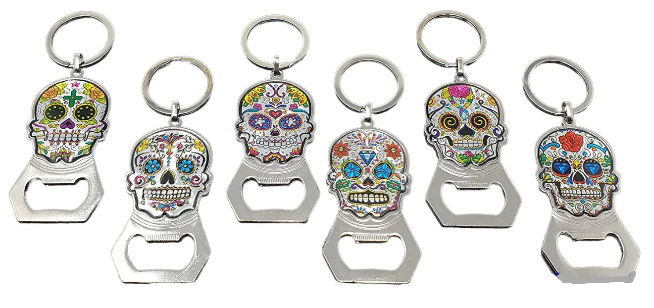 Sugar Skull Key Ring Bottle Opener - Chile Mojo
