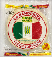 La Banderita Tortillas - wheat flour 10 inch Burrito (10 pack 710gm) - Chile Mojo