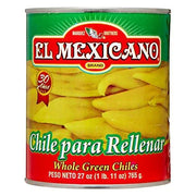 El Mexicano whole mild green chiles 765gm - Chile Mojo