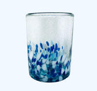Handblown Mexican Old-fashioned Drink Glass - confetti base - Chile Mojo