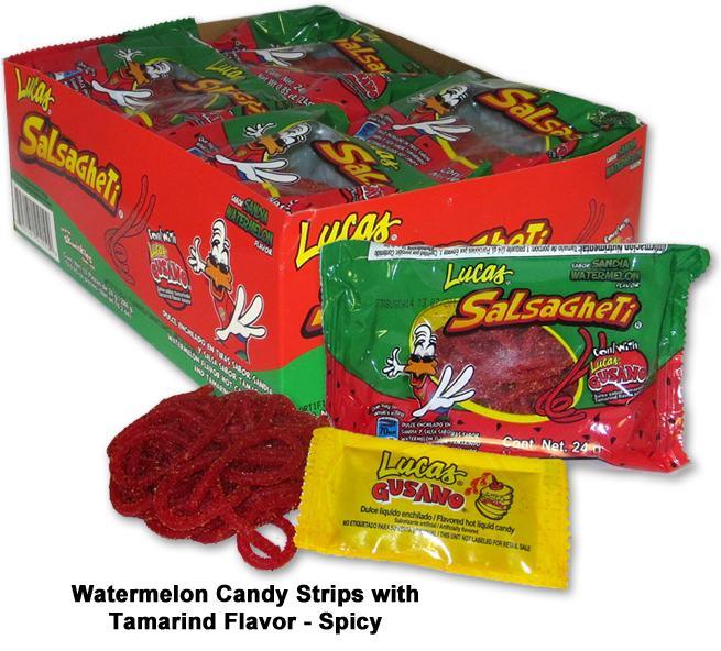 Lucas Salsagheti Watermelon Gusano Candy - Chile Mojo