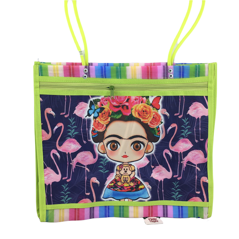 Mexican Mesh Market Bag with zipper - La Frida