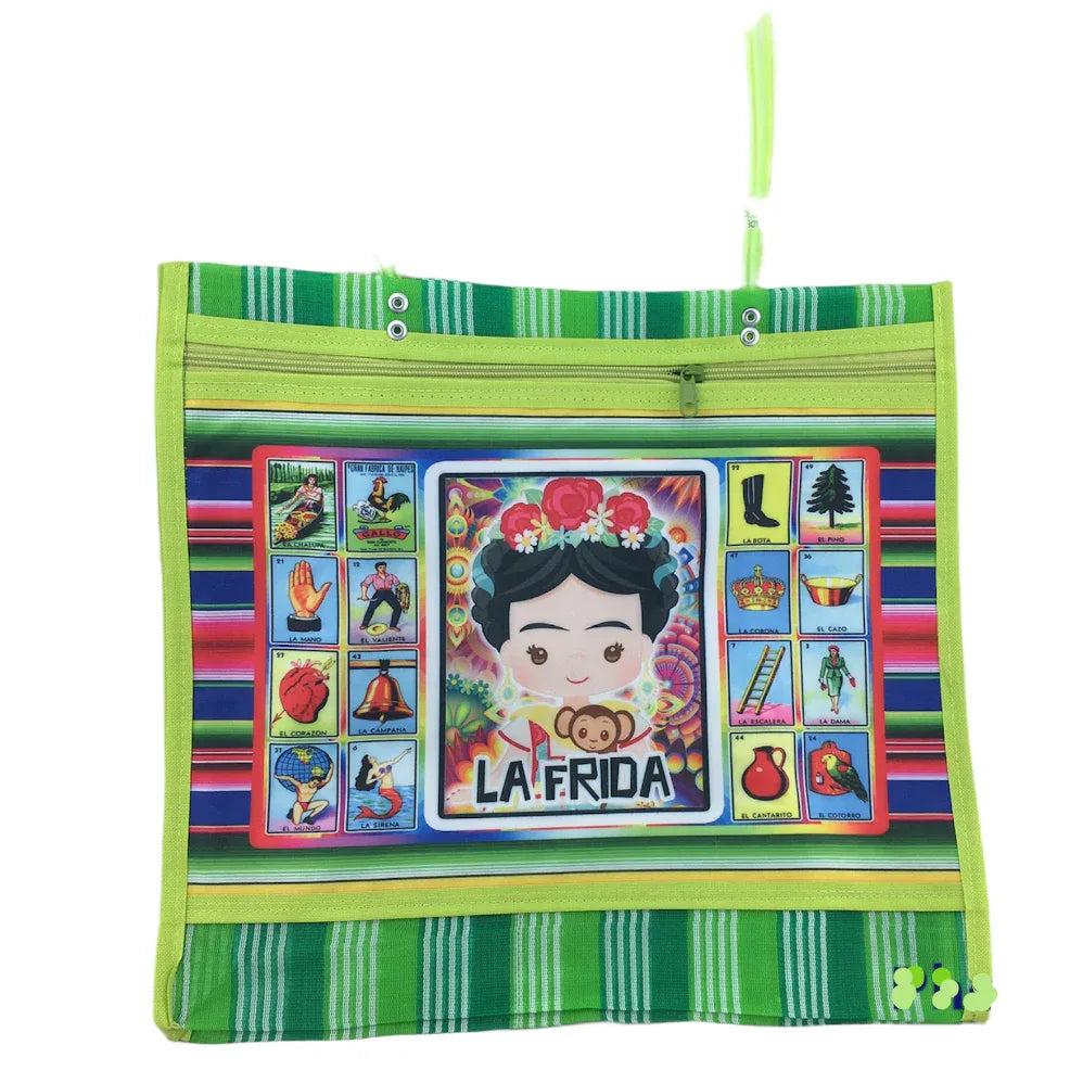 Mexican Mesh Market Bag with zipper - La Frida - Chile Mojo