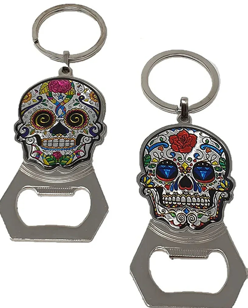 Sugar Skull Key Ring Bottle Opener - Chile Mojo
