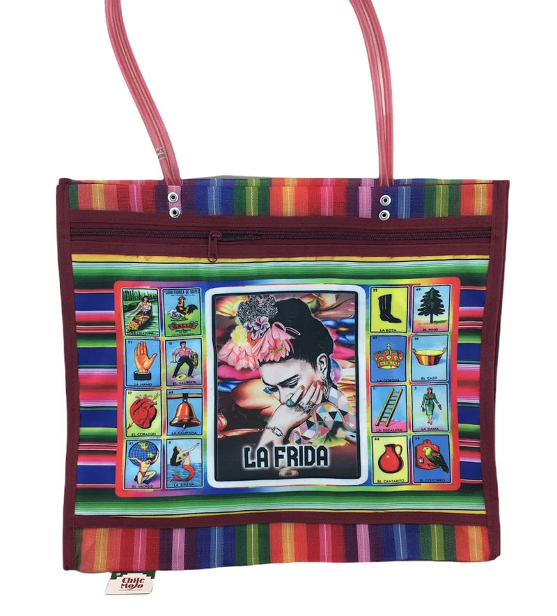 Mexican Mesh Market Bag with zipper - La Frida - Chile Mojo