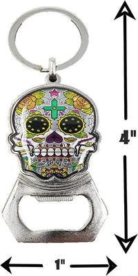 Sugar Skull Key Ring Bottle Opener - Chile Mojo