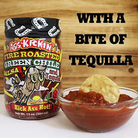 Ass Kickin Fire Roasted Green Chile and Tequila Salsa (13oz) 368 gm - Chile Mojo