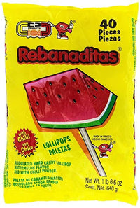 Rebanaditas Watermelon Chile Mexican lollipop - Chile Mojo