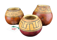 Yerba Mate Natural Gourd with Azteca design - Chile Mojo