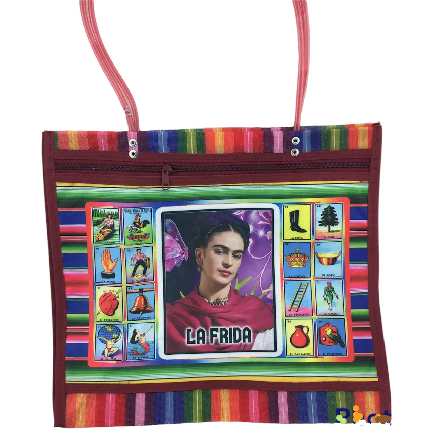 Mexican Mesh Market Bag with zipper - La Frida - Chile Mojo