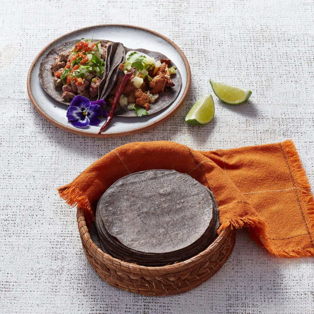 La Tortilleria Blue Corn Tortillas 14.5cm - 500gm (approx 18) - collect in-store only - Chile Mojo