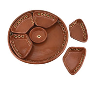 Mexican Earthenware Barro Botanero (6 segment serving plate) - Chile Mojo