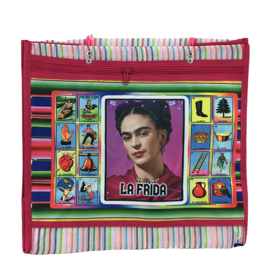 Mexican Mesh Market Bag with zipper - La Frida - Chile Mojo