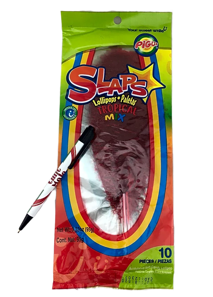 Pigui Slaps Mexican Candy Tropical Flavor Mix - 10 pieces (95gm) - Chile Mojo