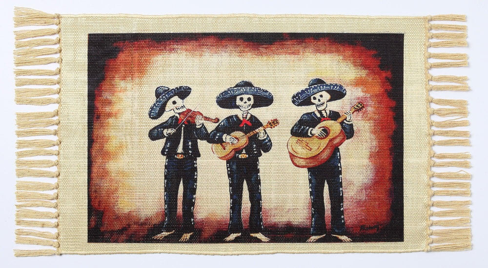 Day of the Dead Digital Print Placemat - Tres Mariachis - Chile Mojo