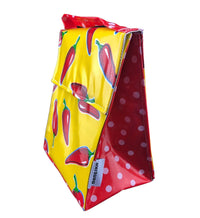 Mexican Oilcloth Insulated Lunch Bag - Chiles Red on Yellow - Chile Mojo