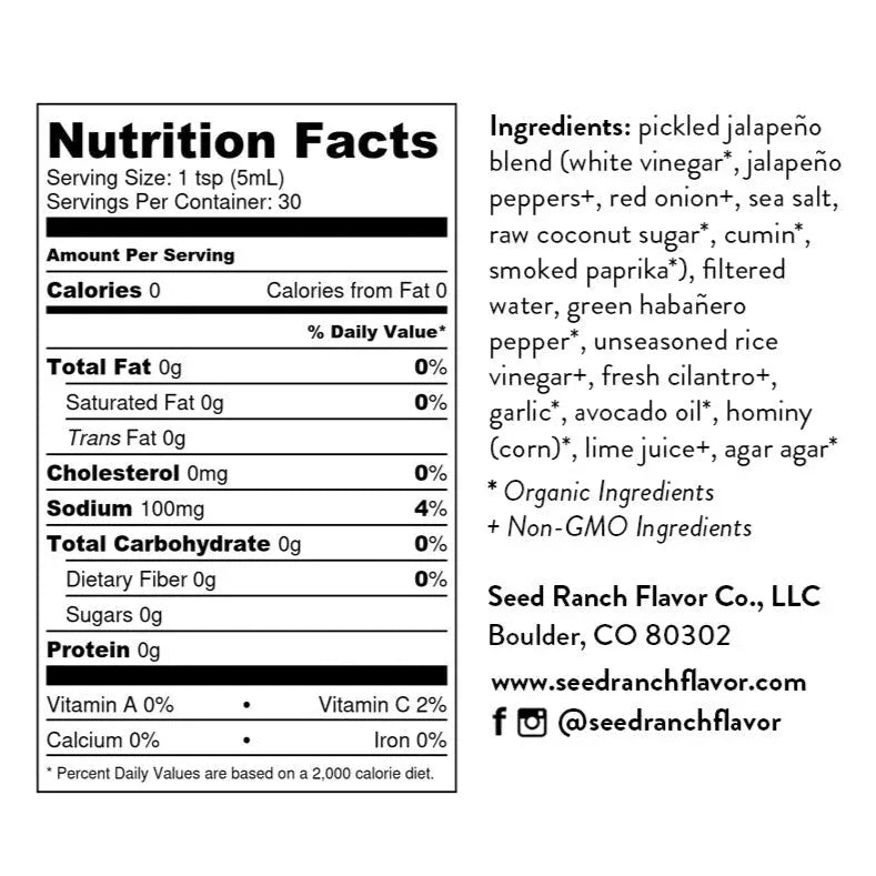 Seed Ranch Flavor Co. Everything But The Taco Hot Sauce 5oz (148ml) - Chile Mojo