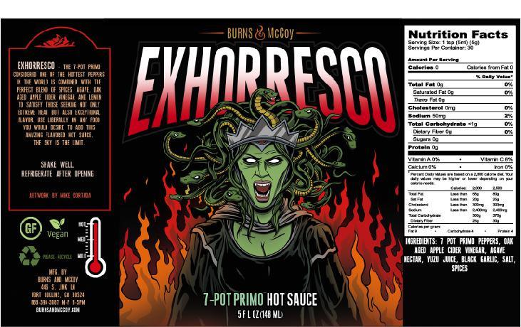 Burns and McCoy Exhorresco 7 Pot Primo Hot Sauce 148ml (5oz) - Chile Mojo