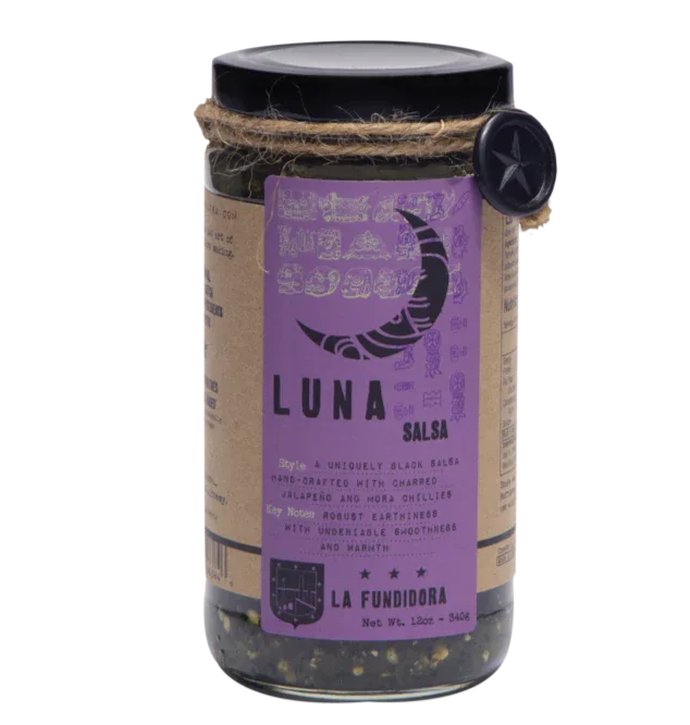 La Fundidora Salsa Luna - Black Charred Jalapenos 340gm - Chile Mojo