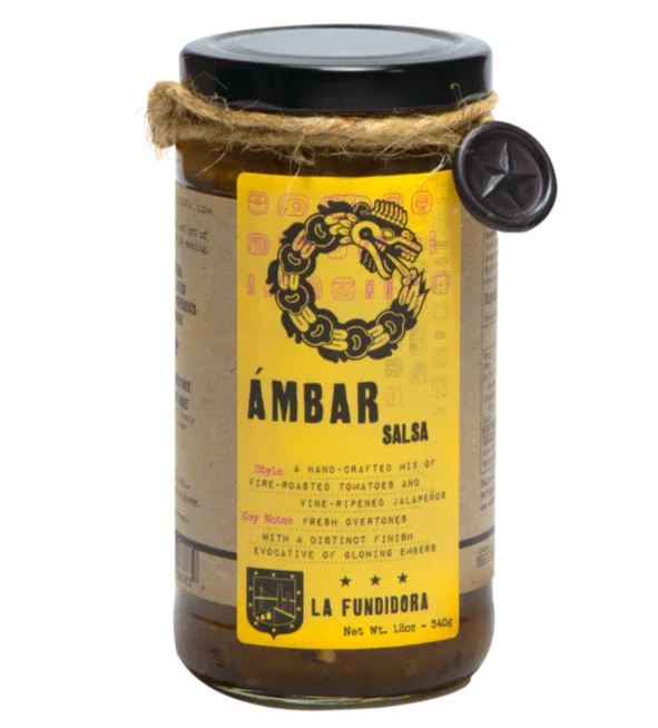 La Fundidora Salsa Ambar - Jalapeno and Fire Roasted Tomatoes 340gm - Chile Mojo