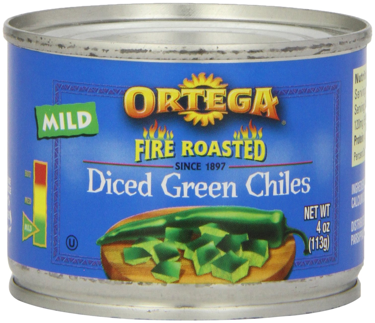 Ortega Fire Roasted Mild Diced Green Chiles 113gm (4oz)