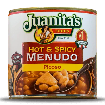 Juanitas Hot n Spicy Menudo Picoso 709gm - 25oz - Chile Mojo
