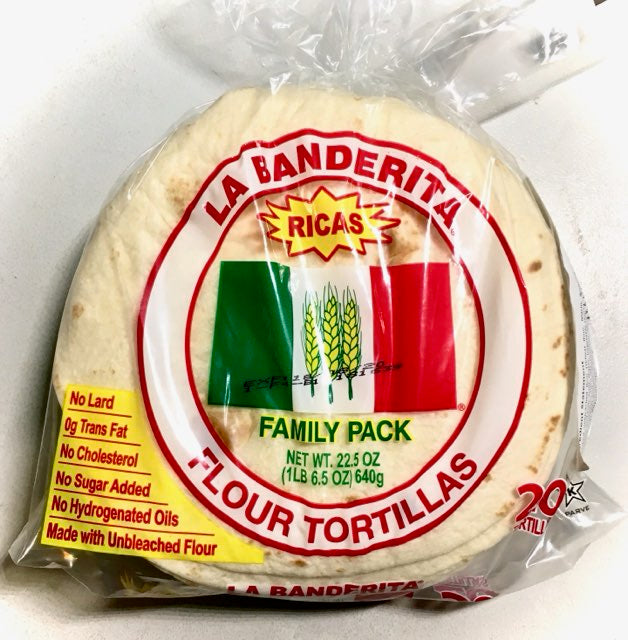 La Banderita Tortillas - wheat flour 6 inch Family Pack (20 pack 640gm)  - best before 20Feb24
