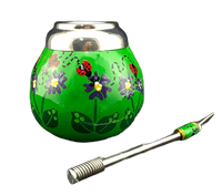 Yerba Mate Flower Gourd incl. Straw - Chile Mojo