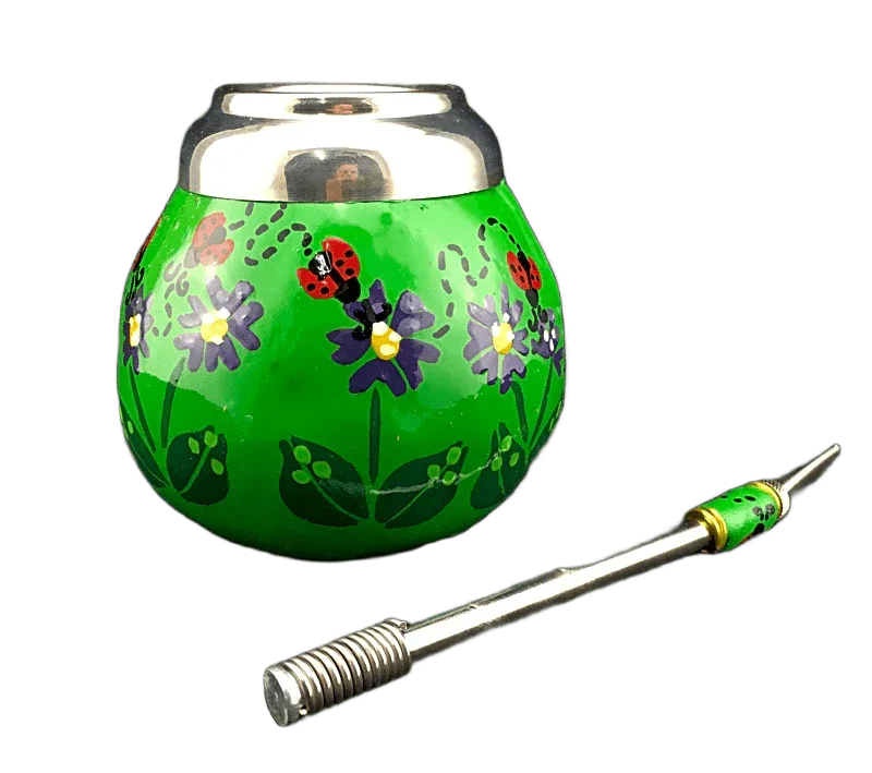 Yerba Mate Flower Gourd incl. Straw - Chile Mojo