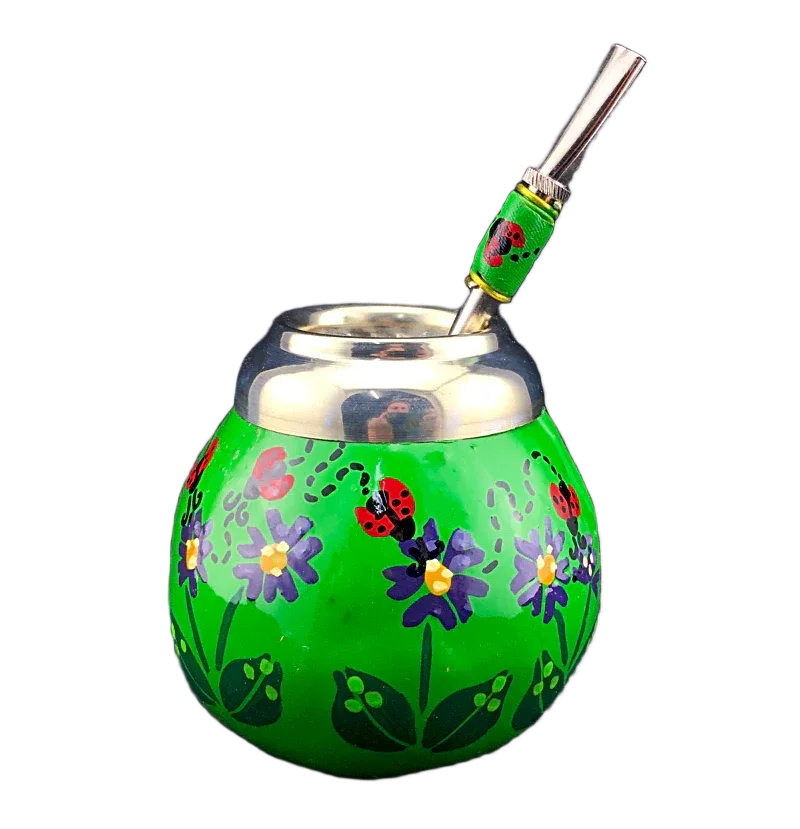 Yerba Mate Flower Gourd incl. Straw - Chile Mojo